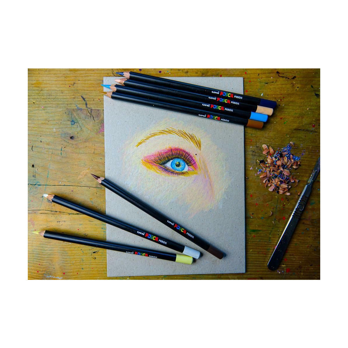 Creioane cerate pe bază de ulei Posca KPE-200 36C – set, culori asortate