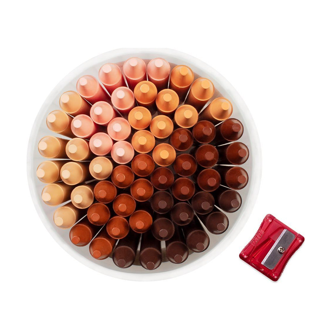 Creioane cerate rotunde JOVI Jumbo nuanțe de piele - set 60 buc cu ascuțitoare