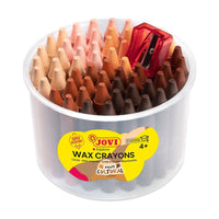 Creioane cerate rotunde JOVI Jumbo nuanțe de piele - set 60 buc cu ascuțitoare