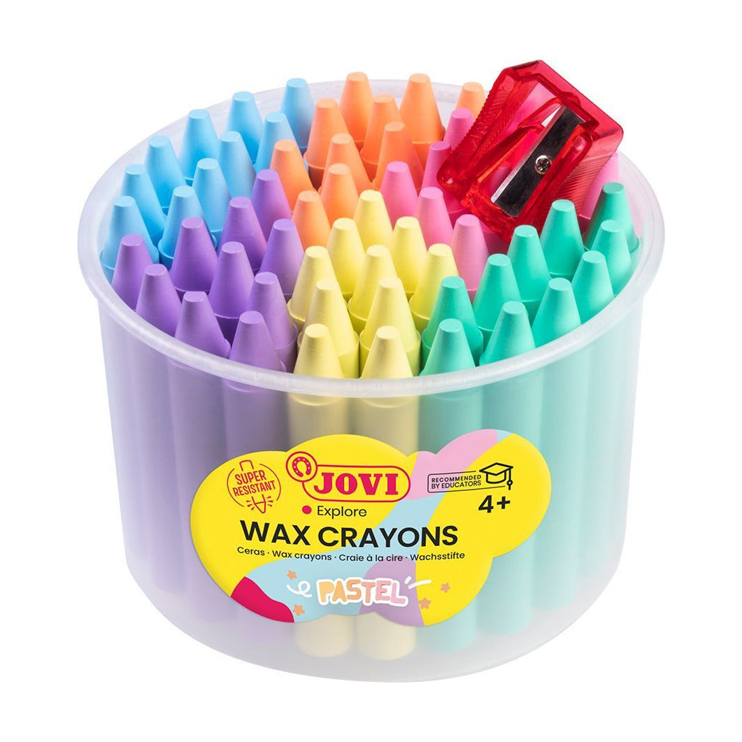 Creioane cerate rotunde JOVI Jumbo pastel set 60 buc cu ascuțitoare