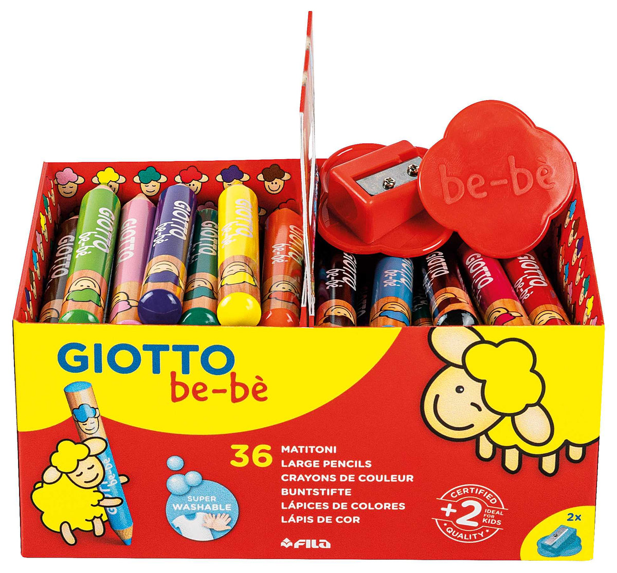 Creioane colorate groase rotunde GIOTTO be-bè set școlar