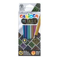 Creioane colorate hexagonale Carioca Metallic, 12 buc