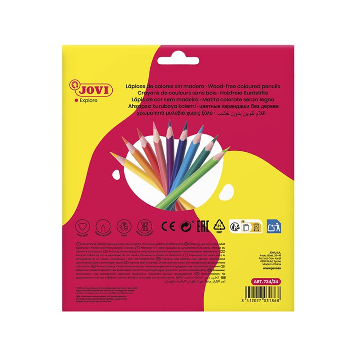 creioane colorate triunghiulare fara lemn jovi 24 buc ro jov734 24