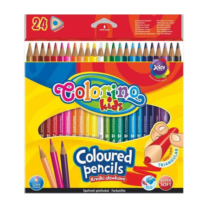 creioane de colorat triunghiulare colorino pentru copii 24 de bucati ro clrr51828ptr