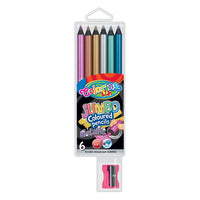 creioane jumbo colorino metalice cu ascutitor pachet de 6 ro clrr34661ptr