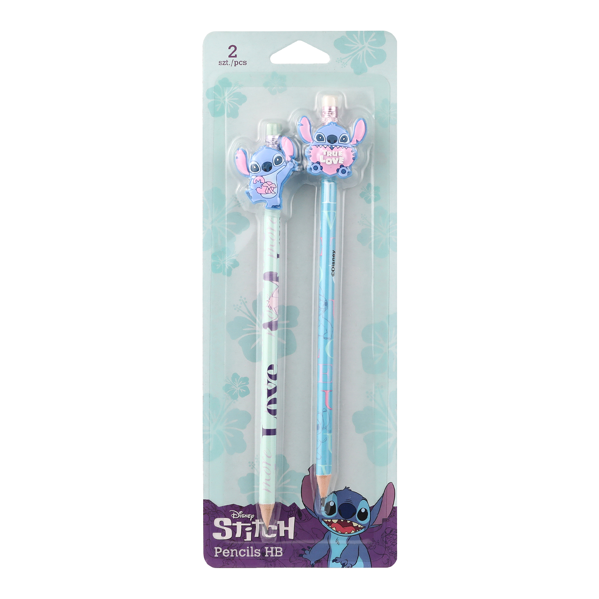 Creion grafit Colorino Stitch Pastel cu radieră albă