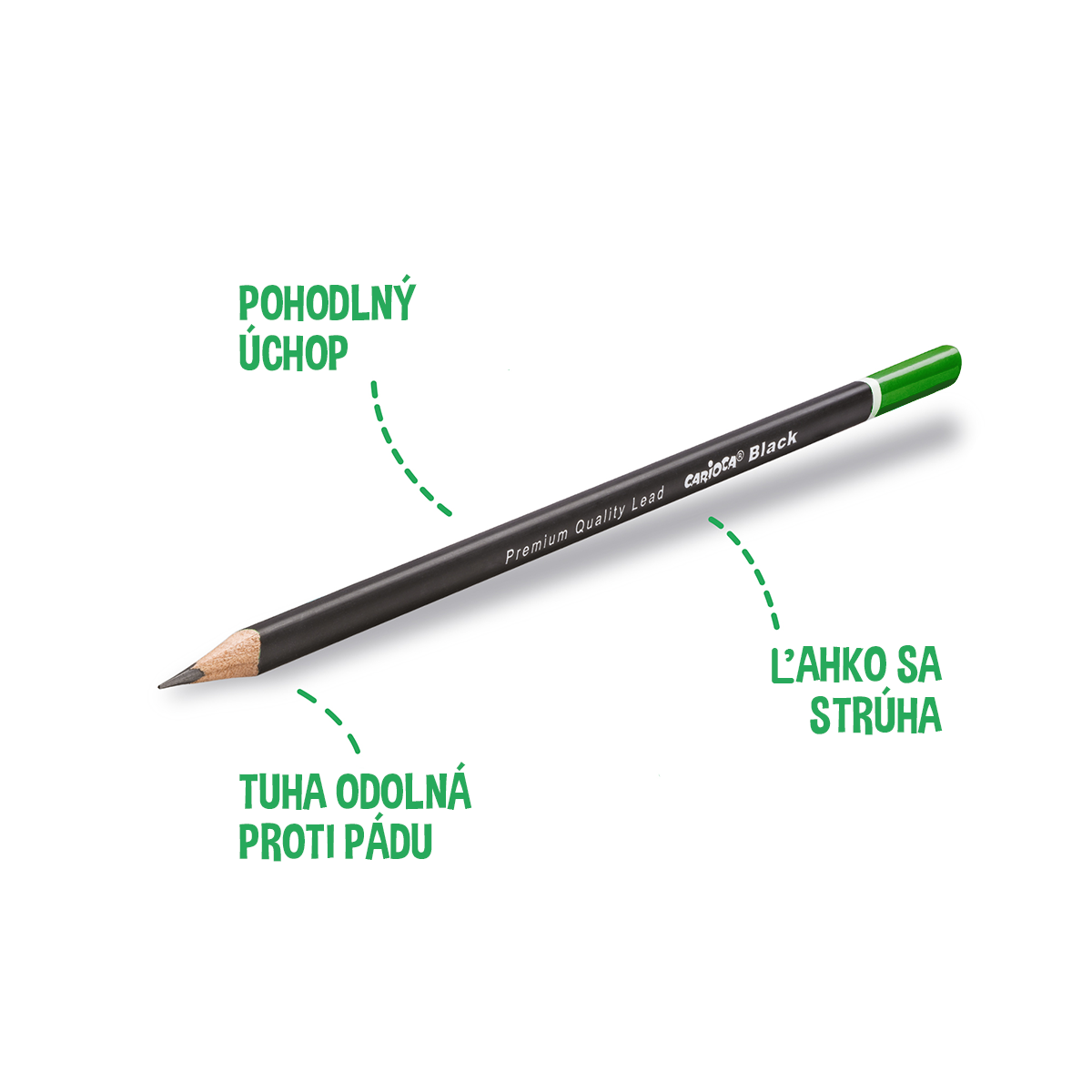 Creion triunghiular Carioca Black, 12 buc