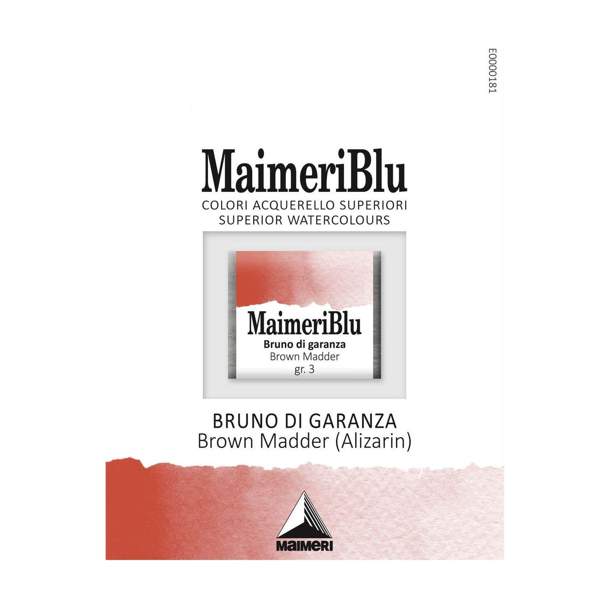 Culoare acuarelă Maimeri Blu – godet 1.5 ml – Alizarină roibă brună