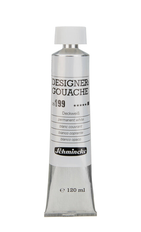 Culoare guașă Schmincke Designers Gouache 120 ml – 199 Alb opac