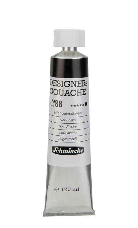 Culoare guașă Schmincke Designers Gouache 120 ml – 788 Negru de fildeș
