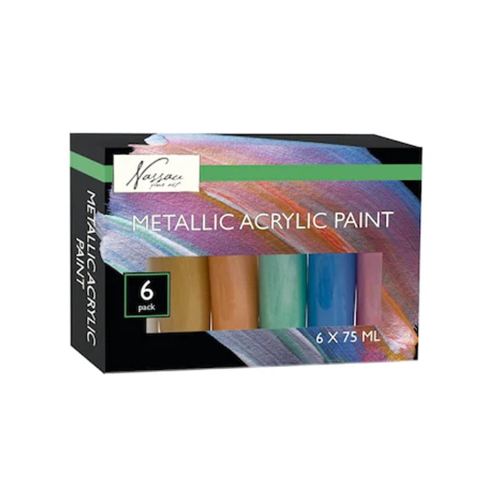 culori acrilice set nassau 6x75ml metalice