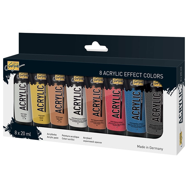 culori acrilice solo goya effect set 8 x 20 ml ro krl84174