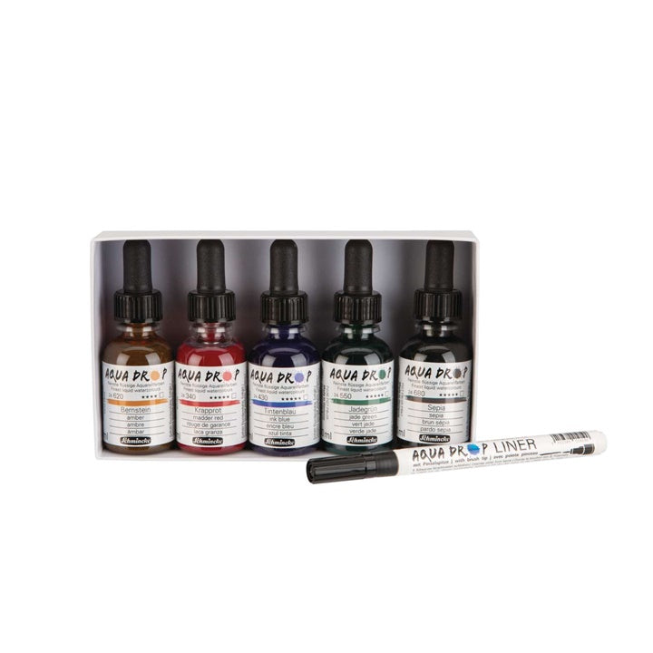 culori acuarela schmincke aqua drop set 5 x 30 ml liner