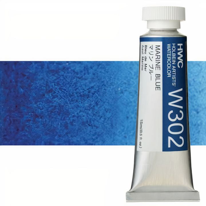 Culori acuarele profesionale Holbein Artists 15 ml | nuanțe de albastru