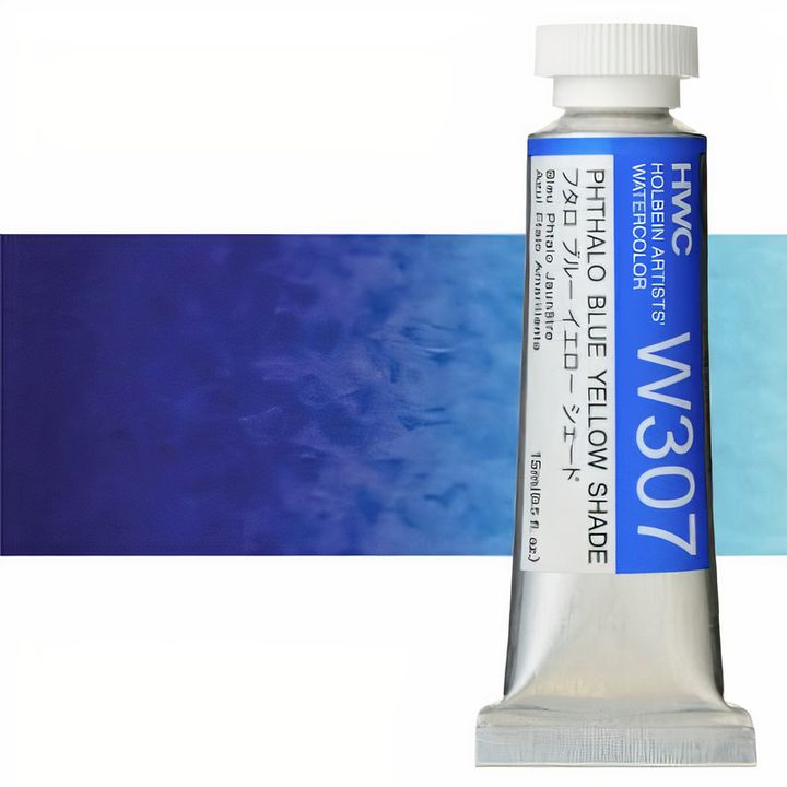 Culori acuarele profesionale Holbein Artists 15 ml | nuanțe de albastru