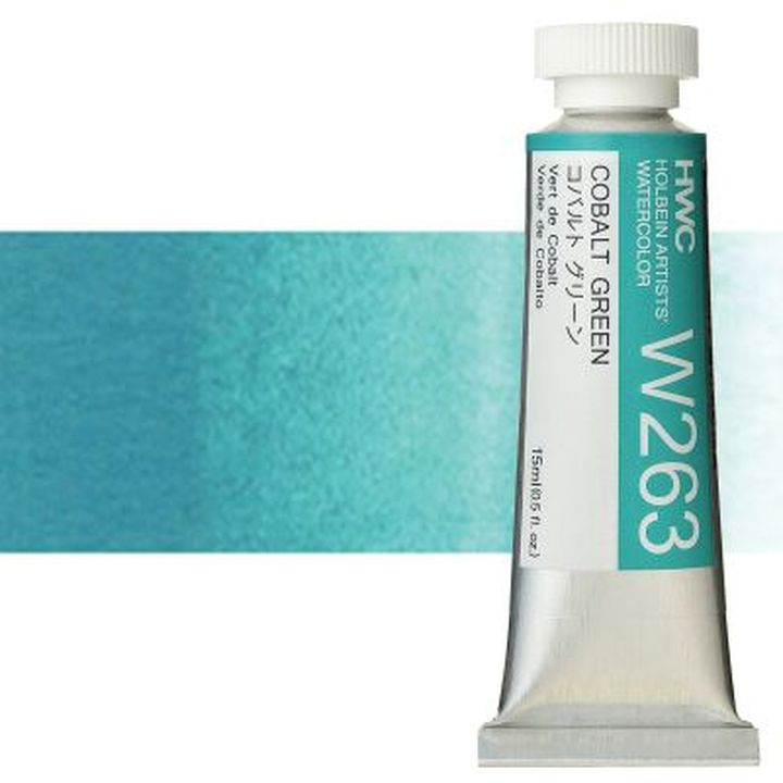 Culori acuarele profesionale Holbein Artists 15 ml | nuanțe de verde