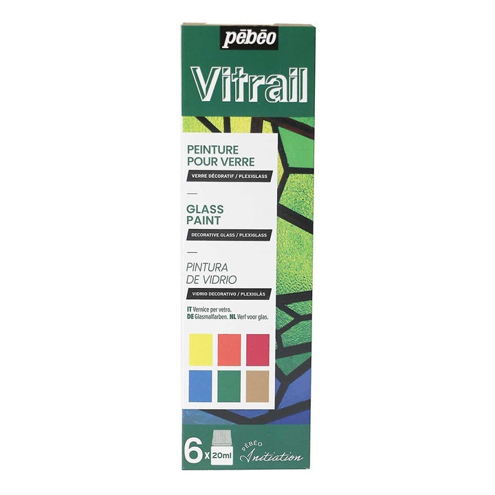 culori pebeo vitrail pentru sticla set 6 x 20 ml ro pbo756421