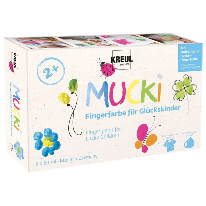 culori pentru pictura cu degete mucki pentru fete kreul 6 x 50 ml ro krl23050