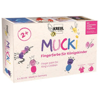 culori pentru pictura cu degete mucki pentru fete kreul 6 x 50 ml ro krl23051