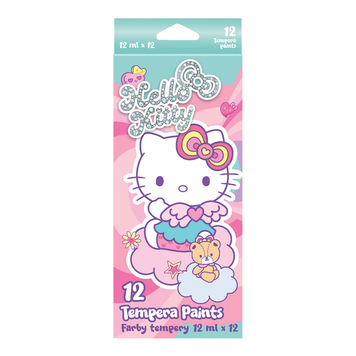 Culori tempera Colorino Hello Kitty în tub, 12 culori