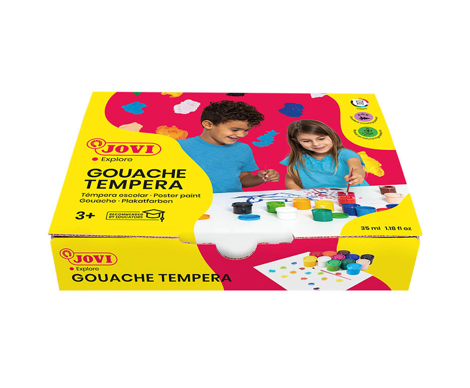 Culori tempera Jovi Premium 12 x 35 ml cu pensulă