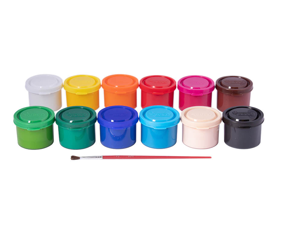 Culori tempera Jovi Premium 12 x 35 ml cu pensulă