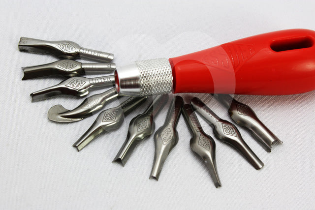 cutit dalta pentru linogravura cu 10 cutite ro esdl10s
