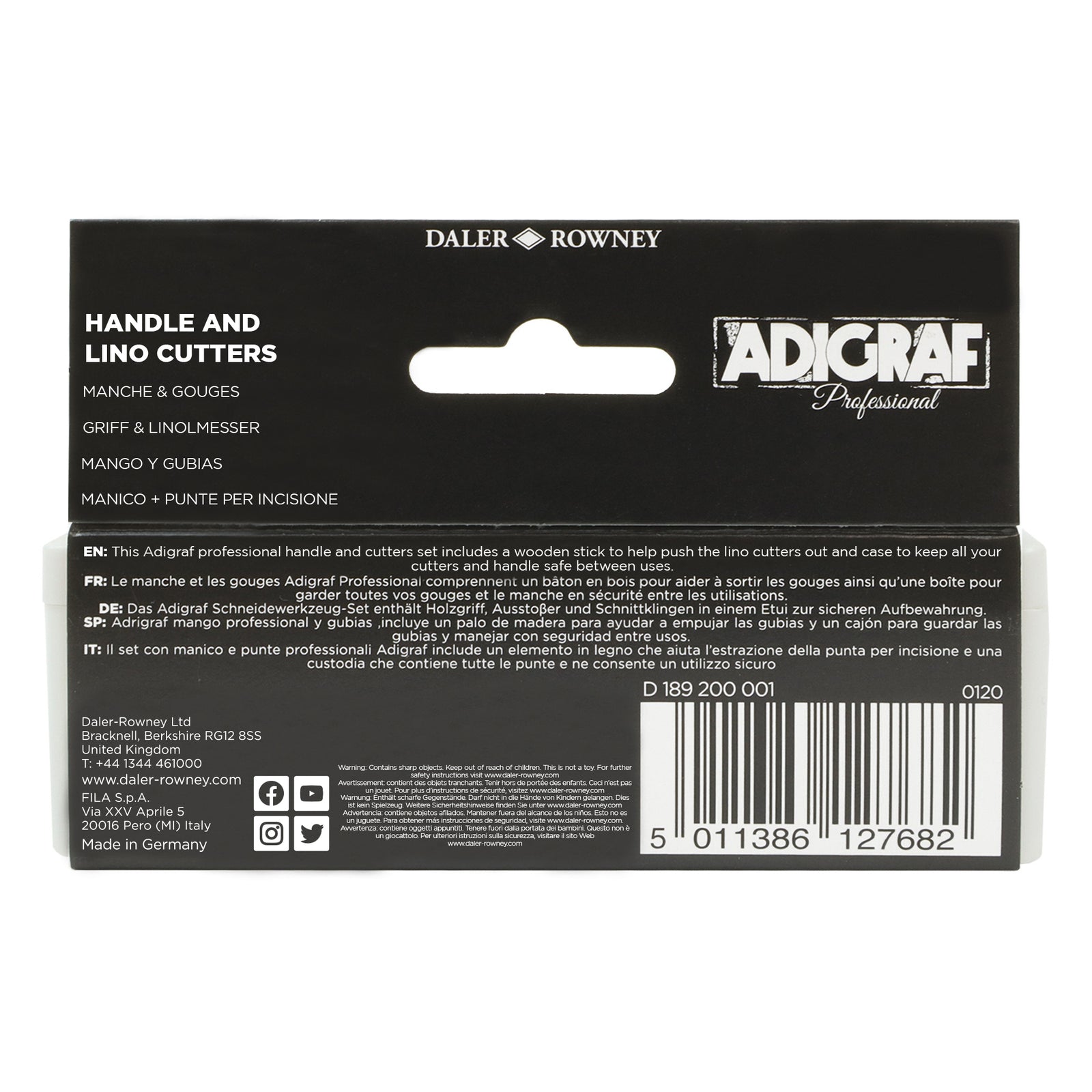 DALER ROWNEY Adigraf set profesional de dălți pentru linogravură 5 buc