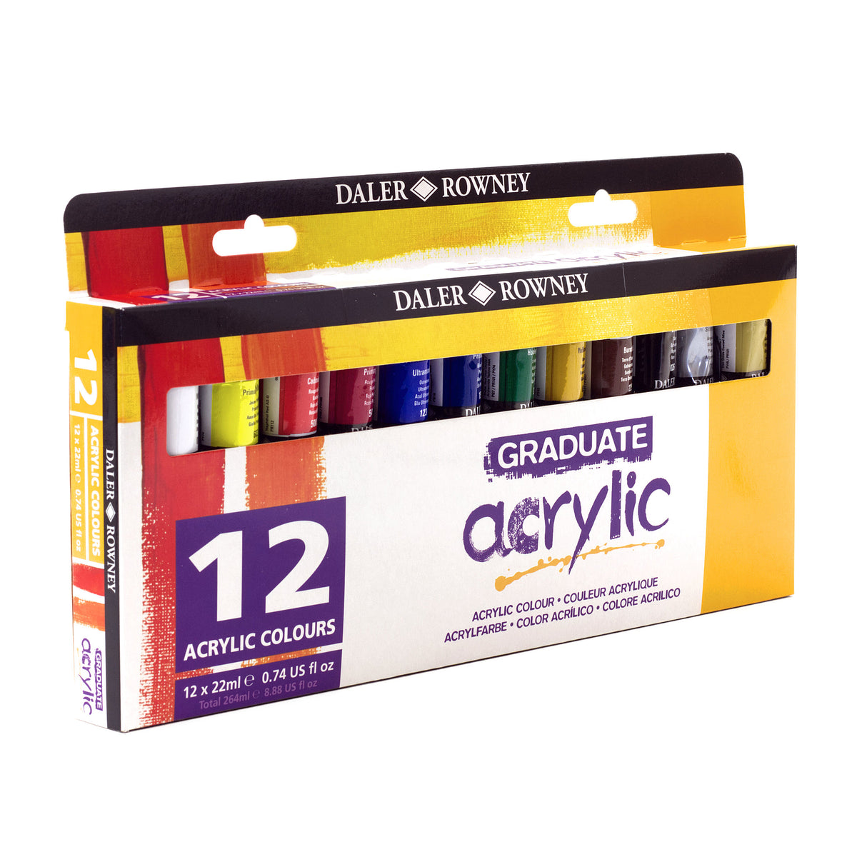 Set culori acrilice DALER ROWNEY Graduate 12 x 22 ml