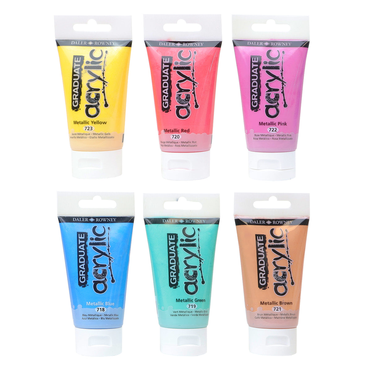DALER ROWNEY D&R Graduate set culori acrilice metalizate 6 x 75 ml
