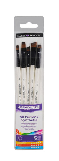 DALER ROWNEY D&R Graduate set pensule late cu mâner scurt 5 buc