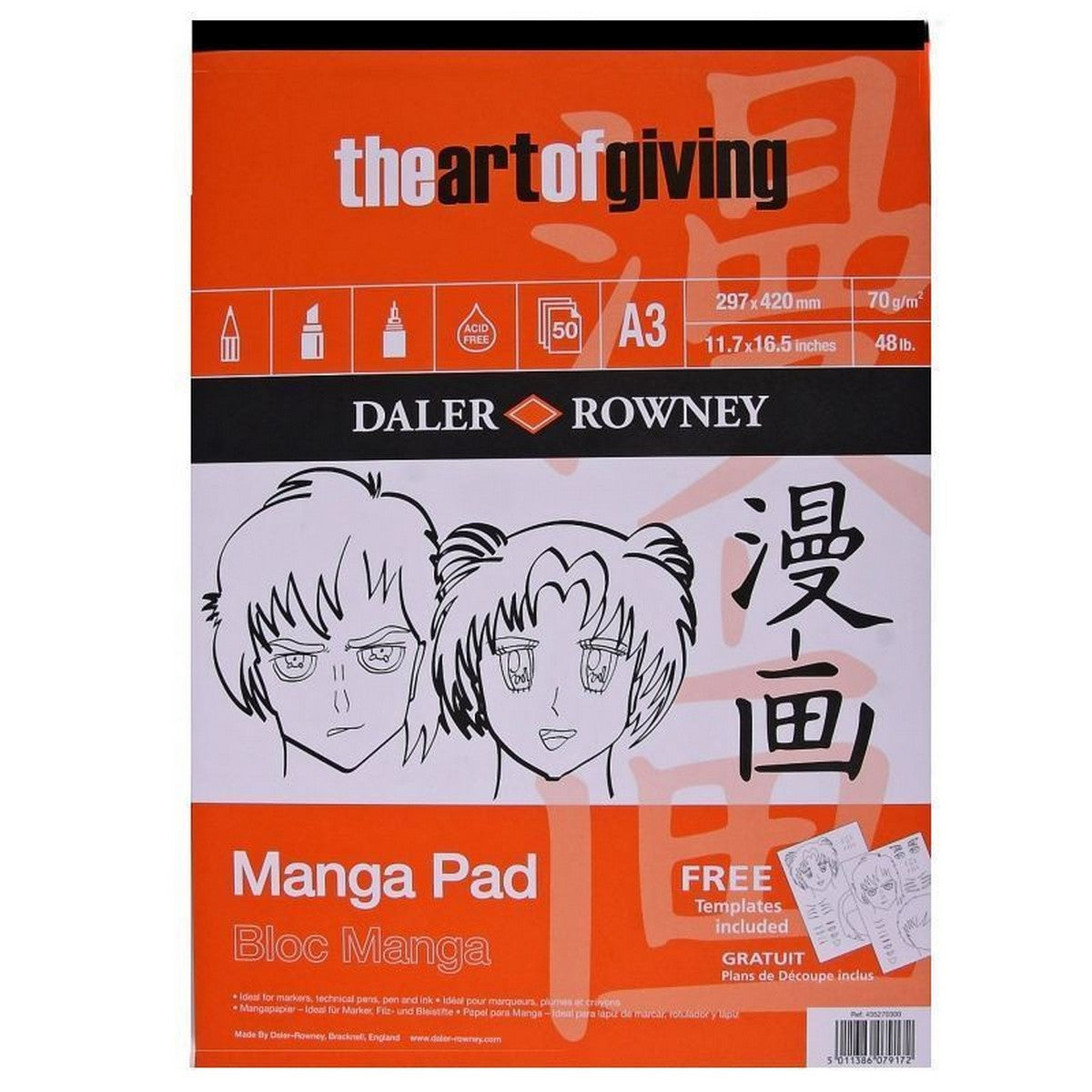 DALER ROWNEY Manga bloc pentru markere 70 g - 50 file, A3