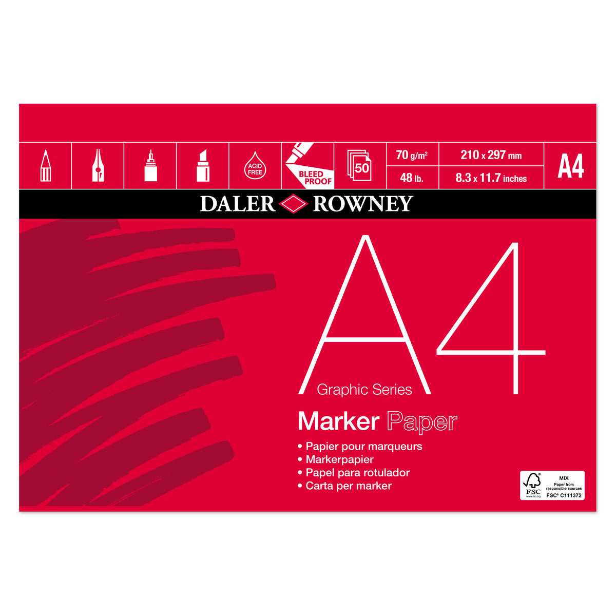 Bloc pentru markere DALER ROWNEY Marker Graphic A4 70g 50 file