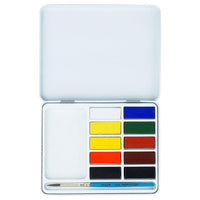 Set acuarele DALER ROWNEY Simply, 10 godete jumătate cu pensulă