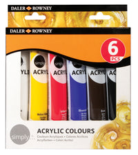 DALER ROWNEY D&R Simply set culori acrilice 6 x 75 ml