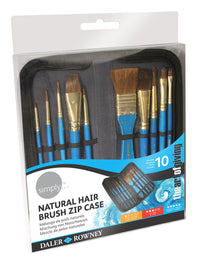 Set pensule pentru acuarelă în penar DALER ROWNEY Simply – 10 buc