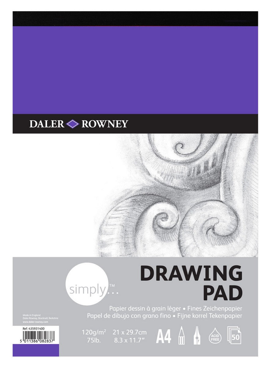 Bloc de schițe DALER ROWNEY Simply A4 120 g 50 file cu cotor lipit