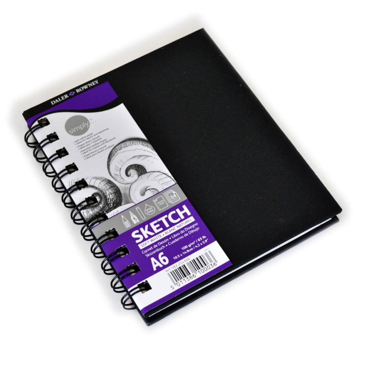 Bloc de schițe Daler-Rowney Simply microperforat A6, 100 g, 54 file
