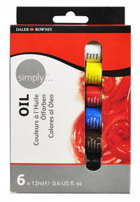 daler rowney simply set de culori ulei 6 x 12ml ro dlr118500006