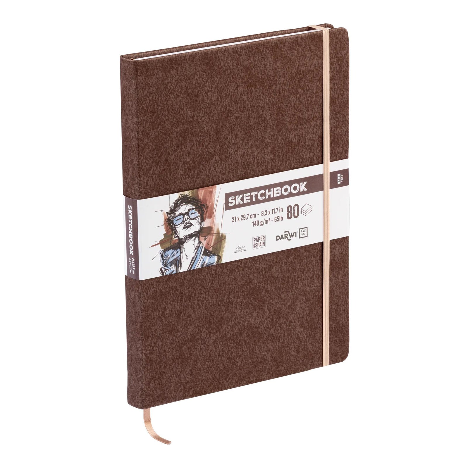 Caiet de schițe DARWI Brown A4 140 g/m² 80 file
