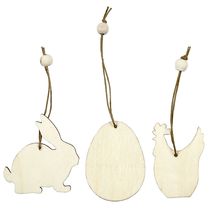 decoratiuni de lemn iepure ou gaina 9 bucati ro cch56732