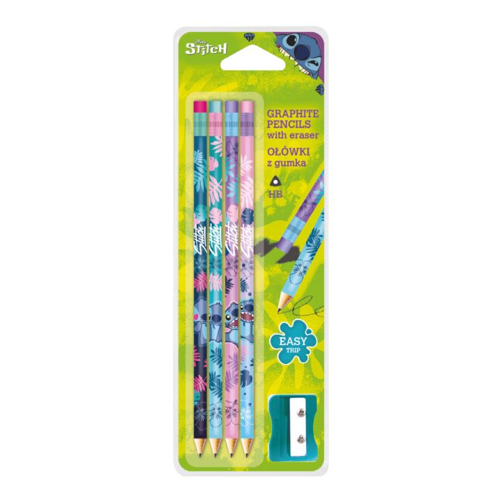 disney stitch set de creioane triunghiulare cu ascutitor ro oflr74722ptr
