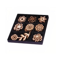 Decupaje din lemn - set 24 buc – Flori