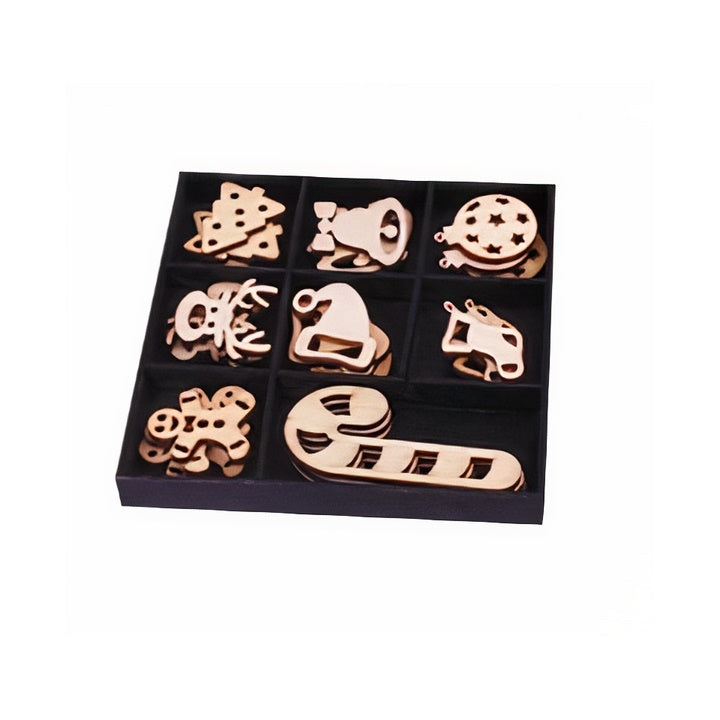 Decupaje din lemn - set 24 buc – crăciun