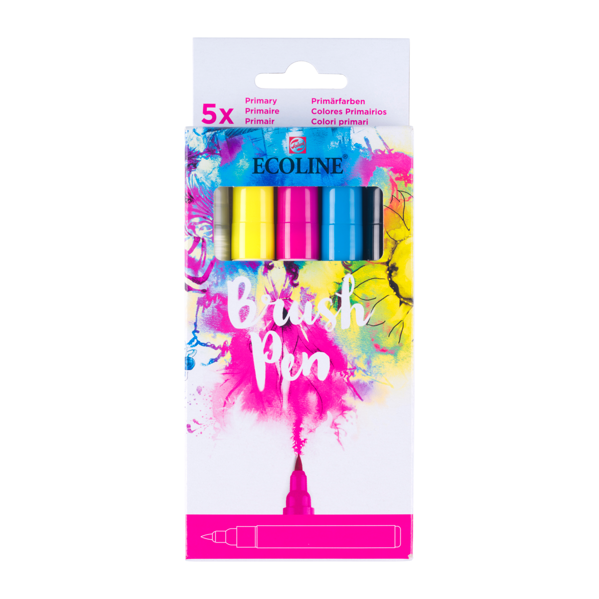 ROYAL TALENS Ecoline set carioci tip pensulă acuarelă PRIMARY 5 culori
