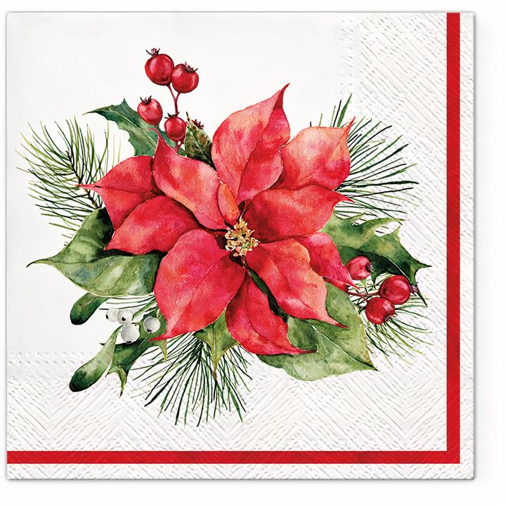 șervețele pentru decoupage decorațiune cu craciunița 1 buc