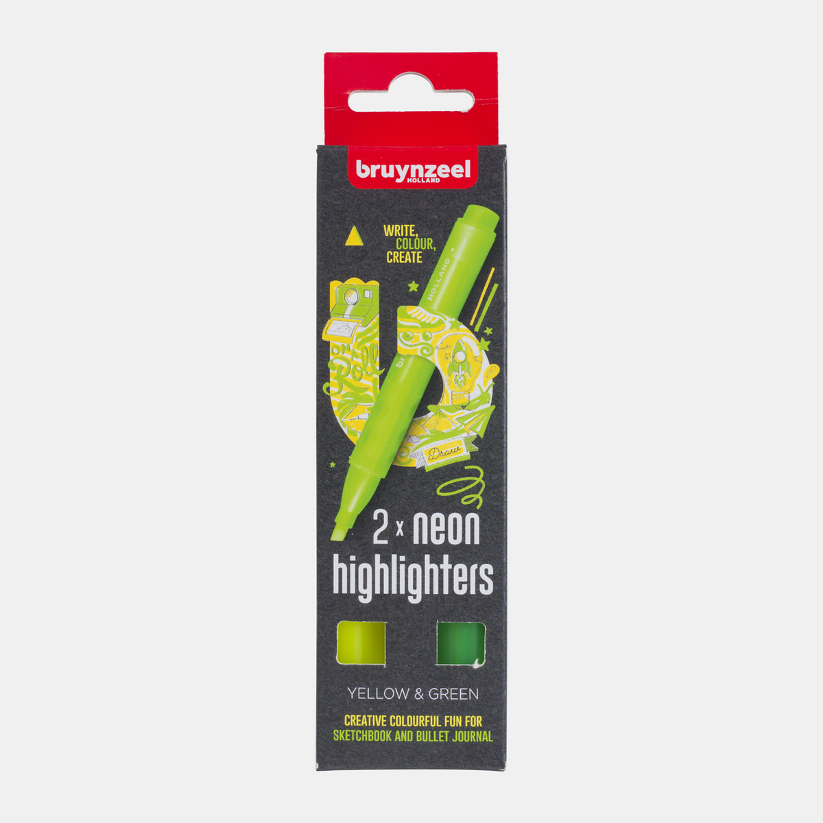 Evidențiatoare Bruynzeel / set 2 buc – galben și verde