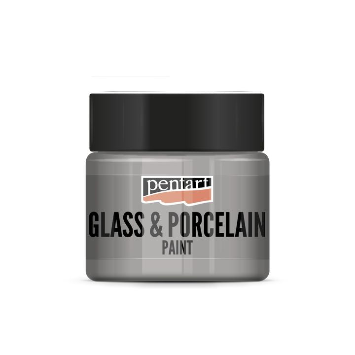 Culori pentru sticlă și porțelan PENTART - 30 ml – silver