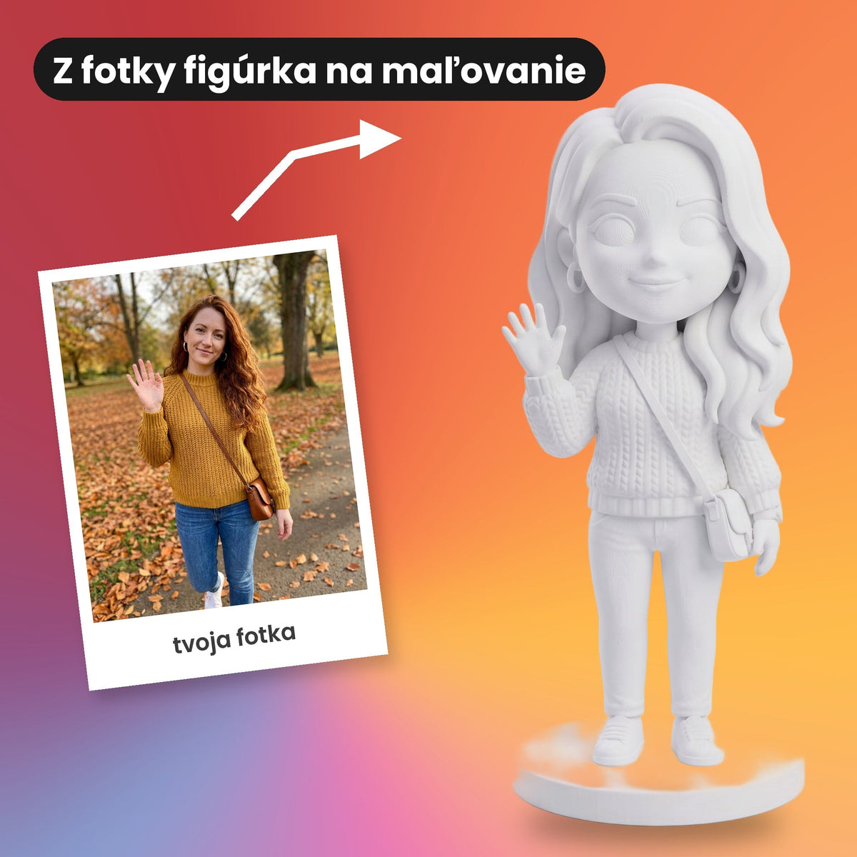 Figurină chibi după fotografie, de pictat