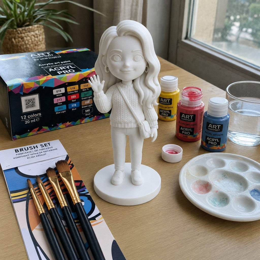 Figurină chibi după fotografie, de pictat